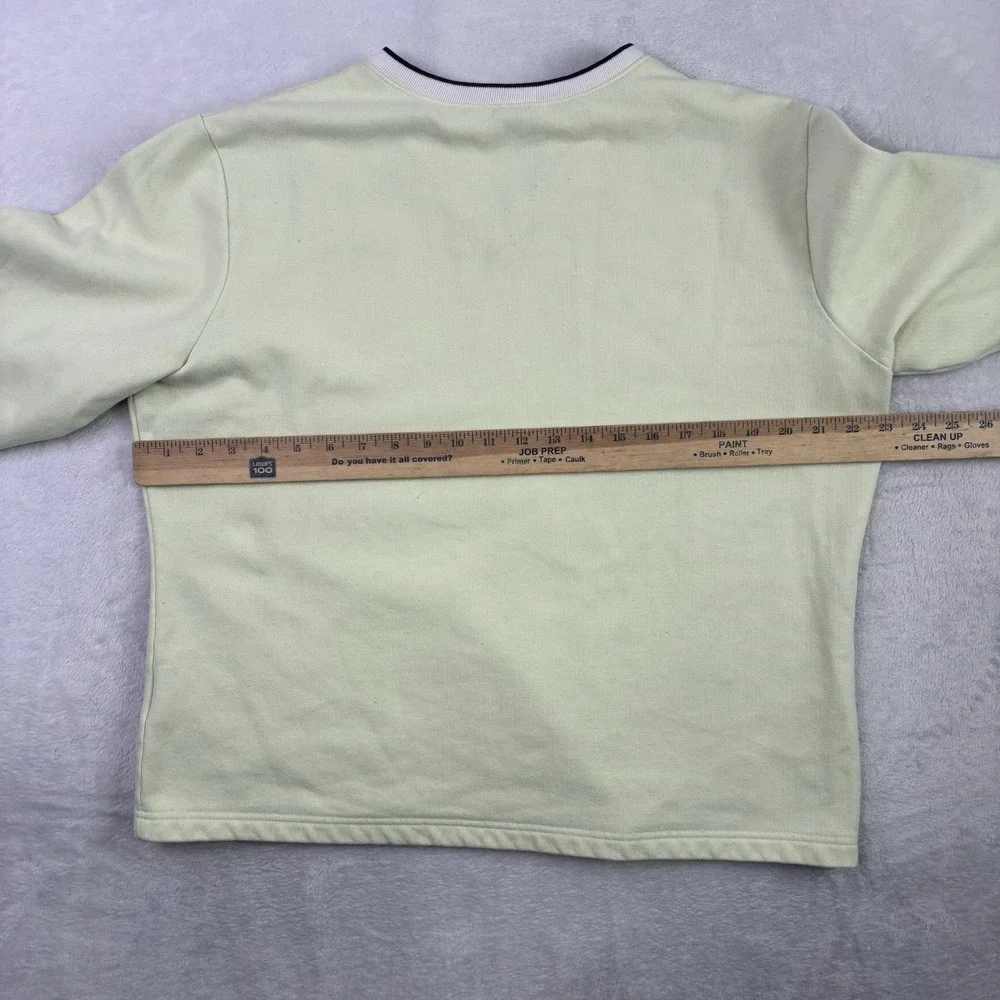 Y2K Nike Tennis Green V-Neck Long Sleeve Sweatshirt Women's XL Distressed